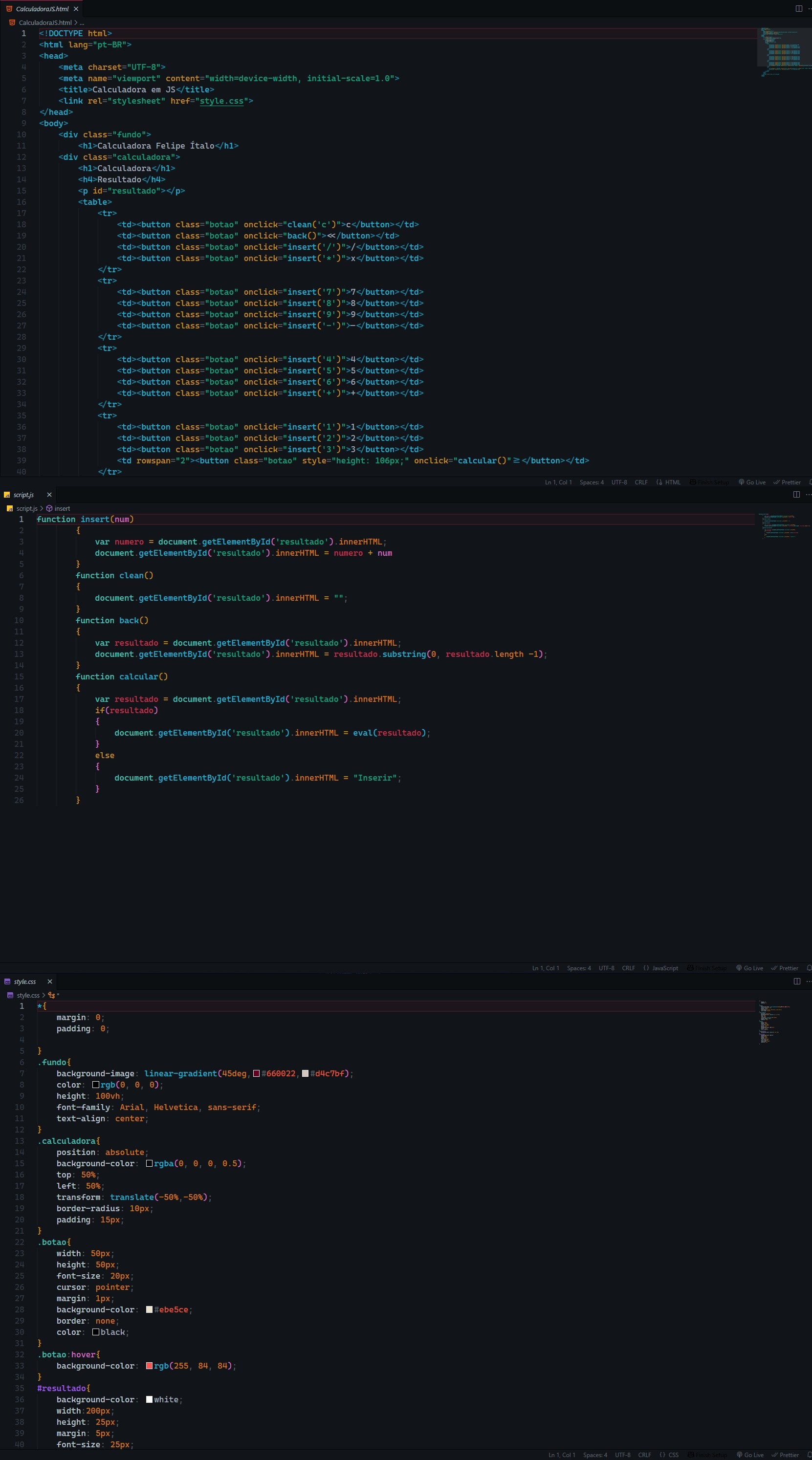 Calculator JS Project
